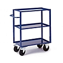 Transport trolley with table, 3 load areas/plate tray, 995 x 695 mm, load capacity 400 kg