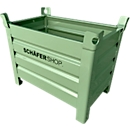 Transport- und Stapelbehälter Schäfer Shop Select, B 800 x T 500 x H 600 mm, resedagrün RAL 6011, bis 1000 kg