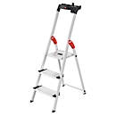 Trapladder Hailo L80, EN 131, met multifunctionele schaal en XXL-treden, tot 150 kg, 3 treden