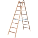 Trapladder Krause, dubbelzijdig, TRBS 2121-2, met emmerhaak, 2 x 8 treden/ringen, hout
