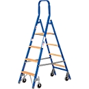 Tredenladder Multicolor, dubbelzijdig begaanbaar, 2x3 treden, 1 platform