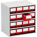 TRESTON 1630 Drawer Cabinet, 16 drawers, P 300 mm, red