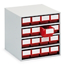 TRESTON 1640 Drawer Cabinet, 16 drawers, P 400 mm, red