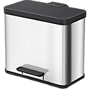 Tretmülleimer Hailo Duo Plus L, 17 + 9 l, rechteckig, Edelstahl