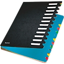 Trieur A4 LEITZ®, avec 12 compartiments, en carton durable, noir