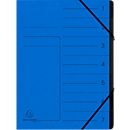 Trieur organisateur Exacompta, format A4, fermeture élastique, carton, 7 compartiments, bleu