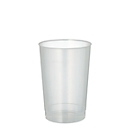 Trinkbecher Papstar Circulware by Havel, Mehrweg, mit Füllstrich, unzerbrechlich, spülmaschinengeeignet, recycelbar, Ø 68 x H 98 mm, PP, transluzent, 40 Stück