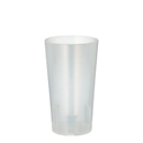 Trinkbecher Papstar, Mehrweg, 0,2 l, Ø 65 mm, mit Füllstrich & Stapelkante, unzerbrechlich, spülmaschinengeeignet, r, PP, transluzent, 10 Stück