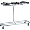 Triple waste collection trolley, mobile