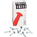 Trombones arrondis Omega, nickelé, taille 3, 200 p.