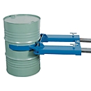 Vatheftruck asecos, als vorkheftruck aanbouwdeel, gepoedercoat staal, B 710 x D 1110 x H 160 mm, voor 1 vat, max. belasting 350 kg