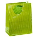 TSI Geschenktasche Nadelstreifen, mittelgroß, 18 x 10 x 23 cm, reißfest, 4er-Set grün