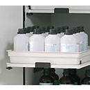 Uittrekbare lade voor asecos veiligheidskasten van de series K-30 en SL-UB, FP-karton/polypropyleen, grijs, B 480 x D 515 x H 80 mm, 11 l, tot 25 kg