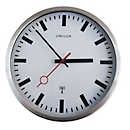 UNILUX Wanduhr Station, funkgesteuerte Bahnhofsuhr, Quarz, Ø 35 cm, metallgrau