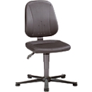 Unitec ESD-werkstoel met glijders, stof, Duotec zwart