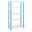 Universele legbordstelling, basissectie, 5 roosterborden, draagvermogen 122 kg, B 1250 x H 2000 x D 300 mm