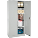 Universele stalen kast, B 920 x D 420 x H 1950 mm, 4 legborden, lichtgrijs RAL 7035