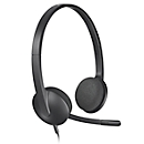 USB Headset Logitech H340, binaural, verstellbares Mikrofon mit Geräuschfilter, verstellbarer Kopfbügel, B 173 x T 65 x H 210 mm, schwarz