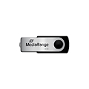 USB Stick MediaRange Serie MR, 32 GB, USB 2.0, Drehkappengehäuse, B 11 x T 11 x H 56 mm, schwarz-silber