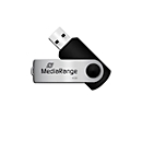 USB Stick MediaRange Serie MR, 4 GB, USB 2.0, Drehkappengehäuse, B 11 x T 11 x H 56 mm, schwarz-silber