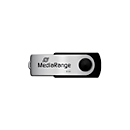 USB Stick MediaRange Serie MR, 8 GB, USB 2.0, Drehkappengehäuse, B 11 x T 11 x H 56 mm, schwarz-silber