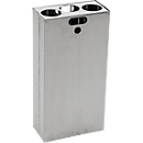 V-Part Demi-intérieur &amp; collecteur de gobelets, pour poubelle Carro 55 L, 3 ouvertures d'introduction, L 140 x P 285 x H 564 mm, aluminium argenté
