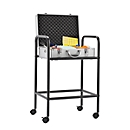 Valise pour présentation Magnetoplan, acier, 4 roulettes, revêtement par poudre noir