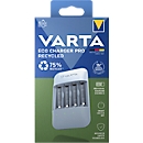 VARTA Akku Ladegerät Eco Charger Pro Recycled Box, aus 75% Recyclingmaterial, inkl. USB-Typ-C Ladekabel
