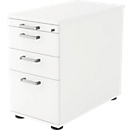 Vast ladeblok TARVIS, 1 materiaallade, afsluitbaar, 2 schuifladen, 1 hangmappenlade, B 428 x D 700 x H 720 mm, wit