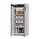 Veiligheidskasten type 90 asecos S-CLASSIC-90, scharnierende deuren, front in lichtgrijs, B 896 x D 616 x H 1968 mm