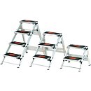Veilligheidstrap, zonder beugel, aluminium, 2 treden
