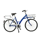 Vélo de transport, cadre en acier, avec porte-charges à roue avant, éclairage inclus, bleu RAL 5002