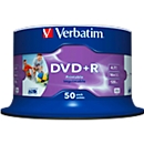 Verbatim DVD+R AZO Wide Inkjet Printable, Kapazität 4,7 GB,  50er-Spindel