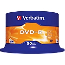 Verbatim® DVD-R, tot 16-voudig, 4,7 GB/120 min, spindel met 50 stuks