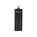Verbatim Keypad Secure - USB-Flash-Laufwerk - verschlüsselt - 128 GB - USB-C 3.1