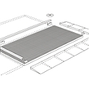 Verbindingselement voor asecos vloerelementen met B 2900 x H 78 mm, gegalvaniseerd staal, B 2820 x D 45 mm