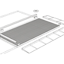 Verbindungselement für asecos Bodenelemente mit B 2900 x H 78 mm, Stahl verzinkt, B 2820 x T 45 mm