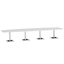 Vergadertafel Quandos bootvorm, 4-delig, B 4500 x D 1200 mm, wit