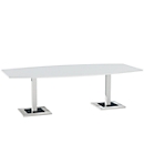 Vergadertafel Quandos bootvorm, B 2400 x D 1200 mm, wit