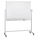 Verrijdbaar en draaibaar whiteboard Franken - geëmailleerd - B 1200 x H 2200 mm - met opbergbak