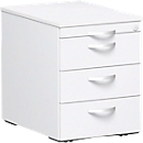 Verrijdbaar ladeblok PALENQUE, 3 schuifladen, B 430 x D 600 x H 566 mm, wit
