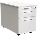 Verrijdbaar ladeblok Toledo, 2 laden, hangmappenlade, B 420 x D 800 x H 540 mm, afsluitbaar, wit