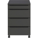 Verrijdbaar onderstel, 4 laden incl. opbergvak, B 420 x D 600 x H 630 mm, grafiet