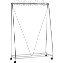 Verrijdbare garderoberek, B 1100 x D 510 x H 1680 mm, chroom