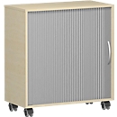 Verrijdbare roldeurkast Alicante, B 800 x D 400 x H 791 mm, esdoornpatroon