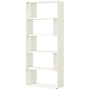 Verstelbare open kast TEMPIO, van hout, uittrekbaar, 5 OH, B 1000-1500 x D 330 x H 2130 mm, wit