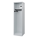 Vestiaire pompiers C+P Evolo Flexo, 1 compartiment, sans porte-casque, patins de sol, L 500 x P 500 x H 1850 mm, RAL 7035 gris clair
