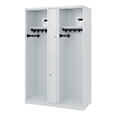 Vestiaire pompiers C+P Evolo Maxi, 4 compartiments pour 2 personnes, sans porte-casque, patins au sol, L 1200 x P 500 x H 1850 mm, gris clair RAL 7035
