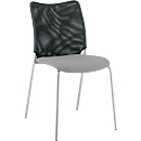 Vierfuß-Stuhl Sun, ohne Armlehnen, alusilber/grau