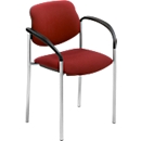 Visitor chair Styl, with armrests, silver aluminum base, burgundy